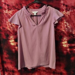 a new day Mauve Flutter Sleeve Blouse